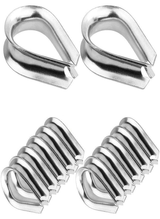 AConnet M12 Stainless Steel Thimble Rigging 12 Pcs Steel Cable Wire Rope Thimble 1/2”304 Stainless Steel Rope Thimbles for Rope Diameter Wire Rope/Cable - Image 1